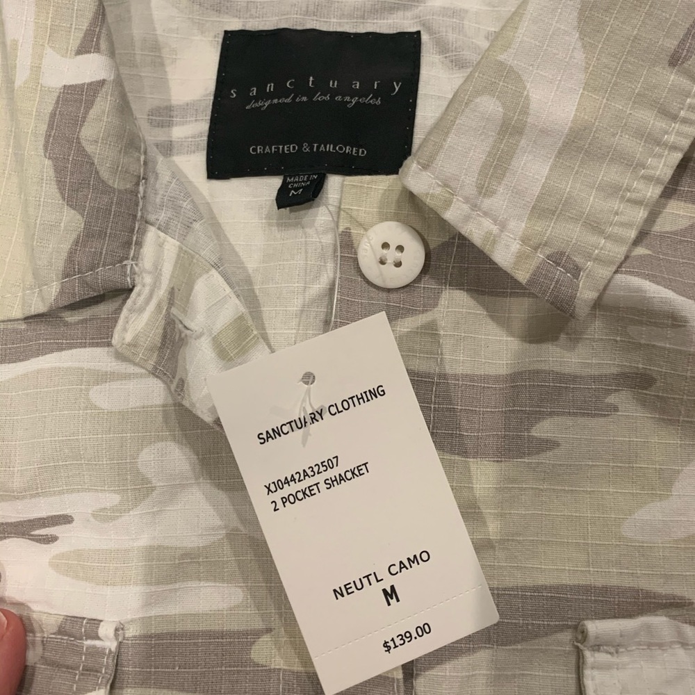 Sanctuary Neutral Camo 2 Pocket Shacket NWT - Picture 3 of 7